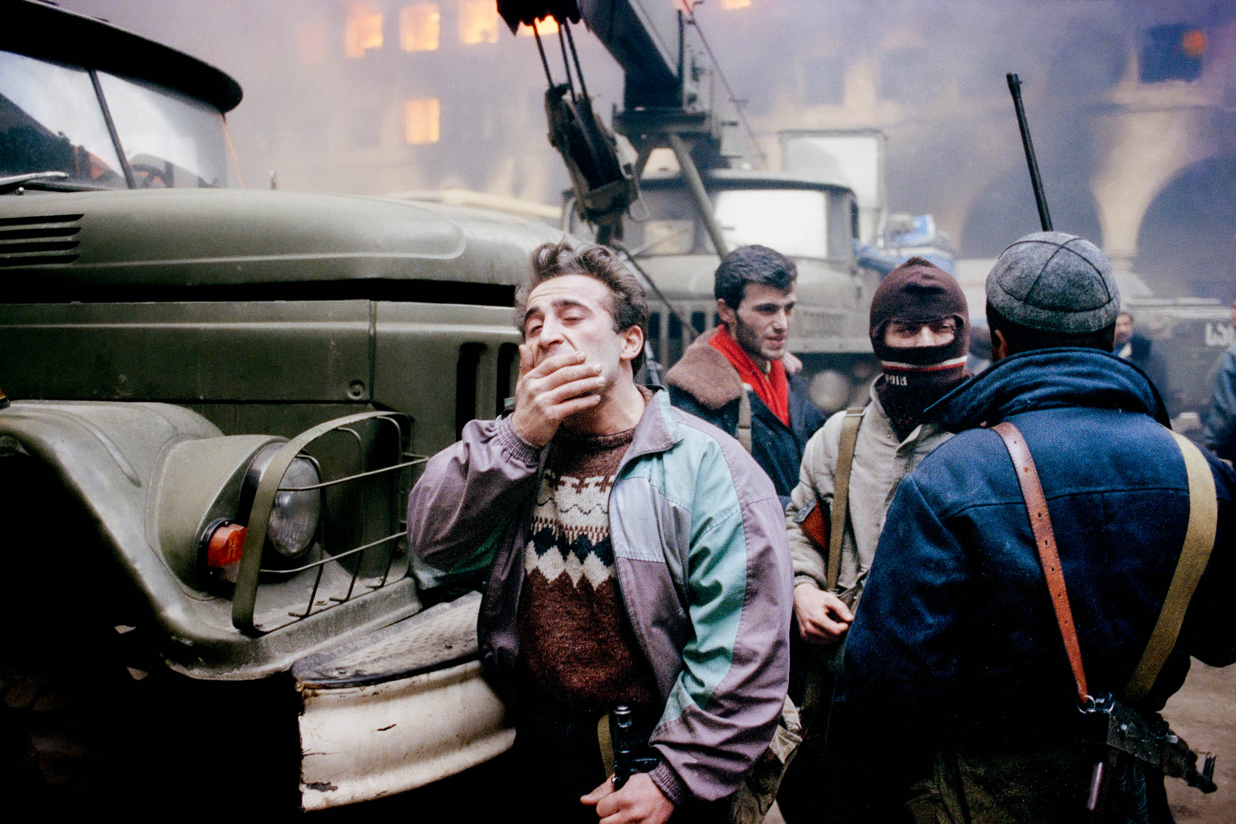 Opposition fighters, Parliament Building, Tbilisi, Georgia