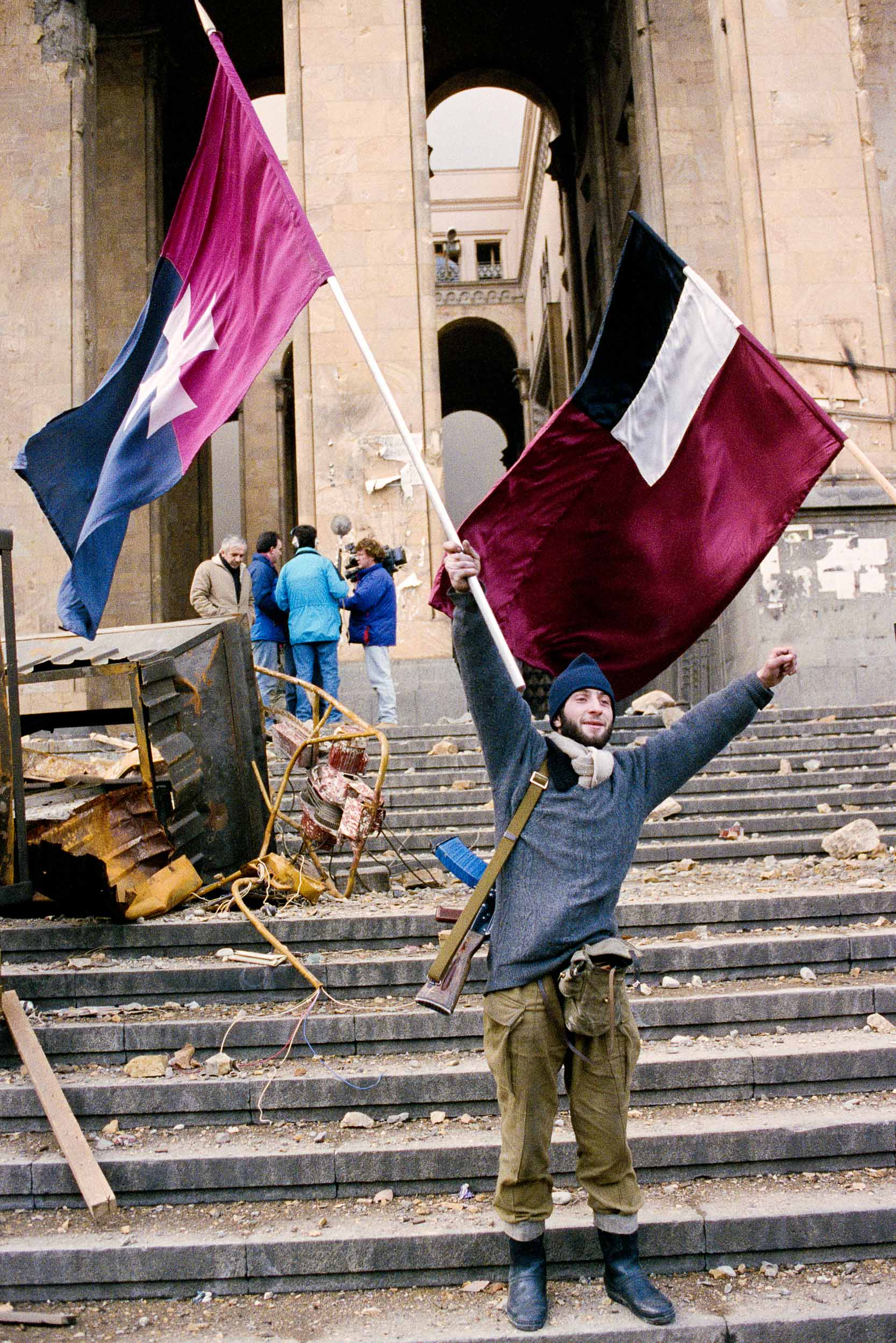 Opposition fighters, Parliament Building, Tbilisi, Georgia