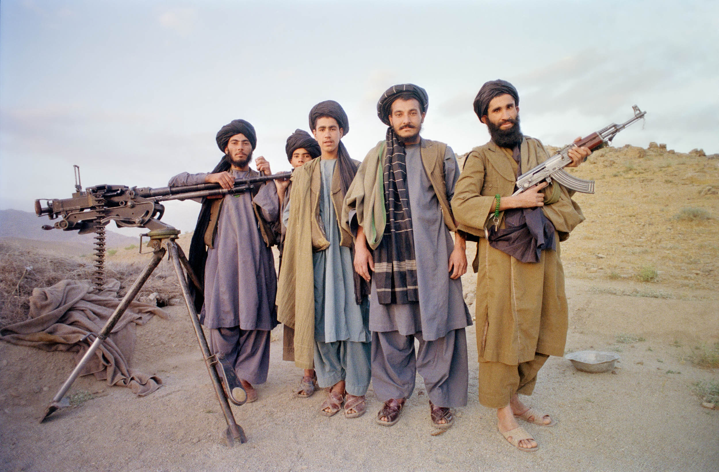   Mujahideen pose with surrendered military equipment, Afghanistan 1988