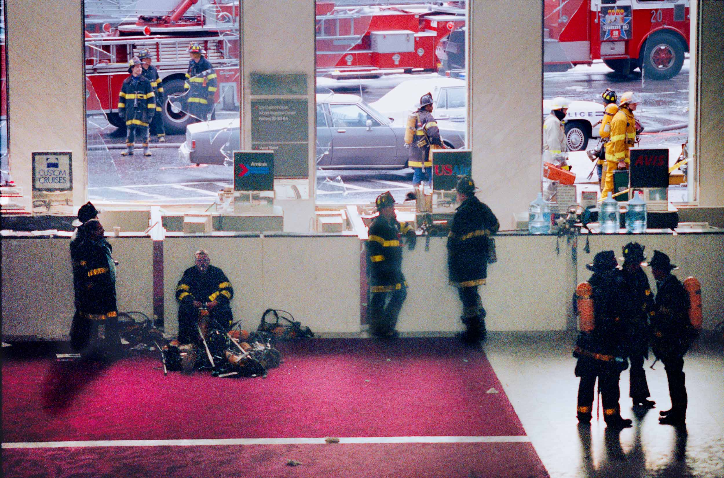  Firemen in the lower lobby of the World Trade Center, NY, 1993