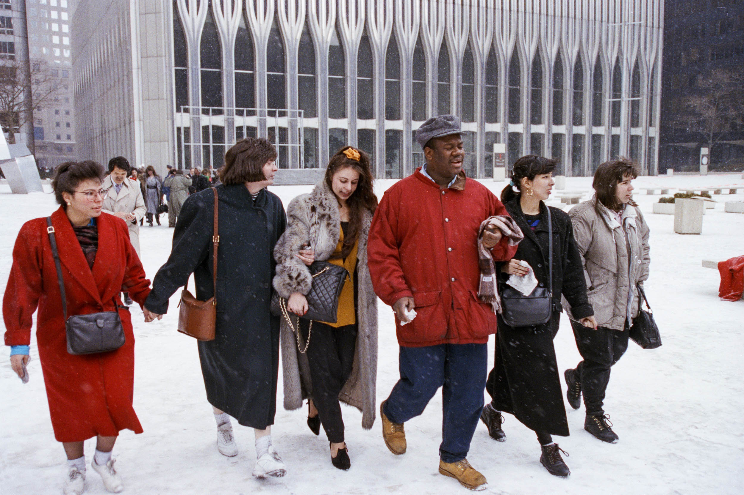 Office workers walk away from the World Trade Center, NY, 1993
